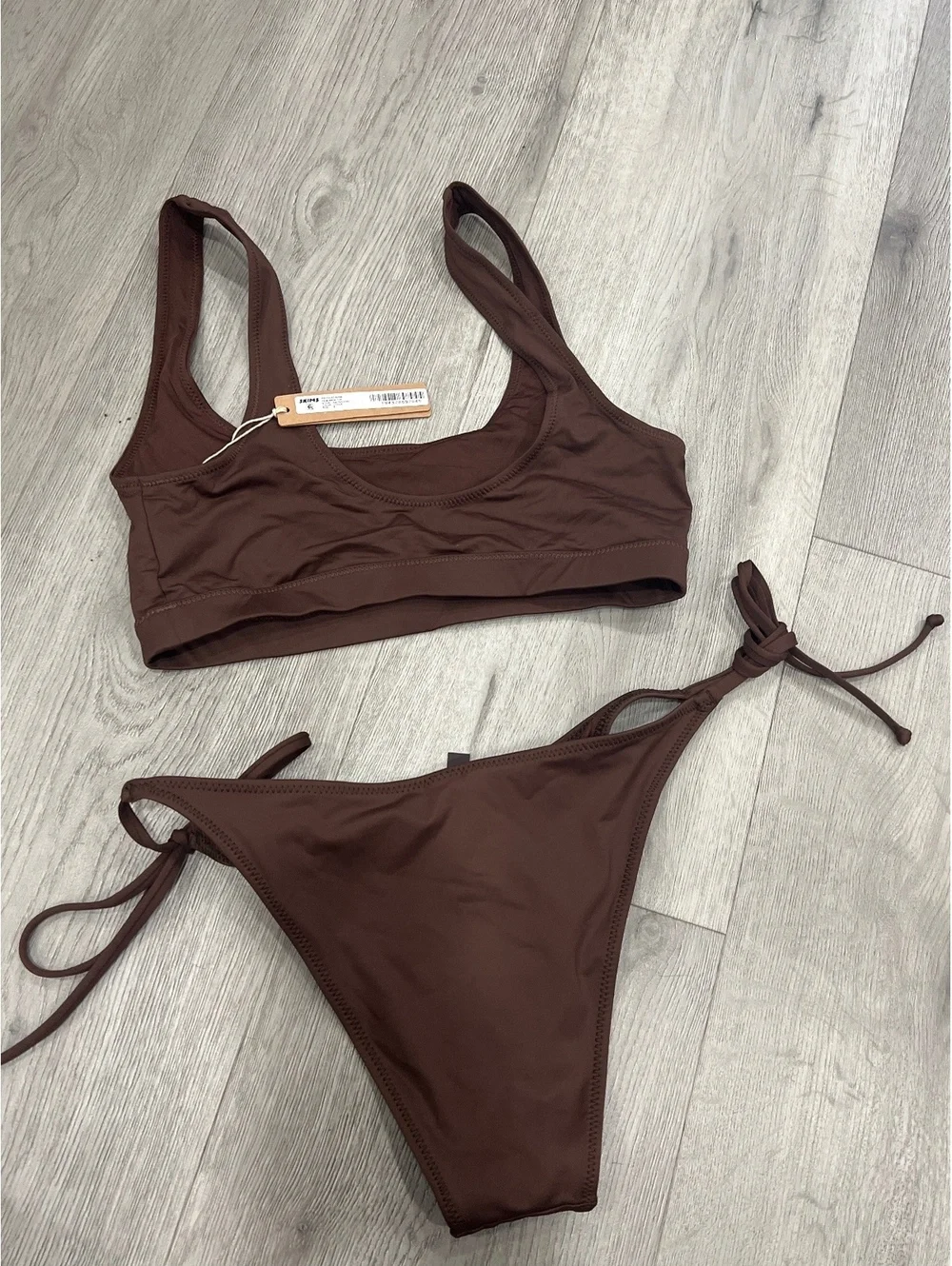 Skims swim tank bikini top & swimdippy tie bottom-SET in Cocoa small